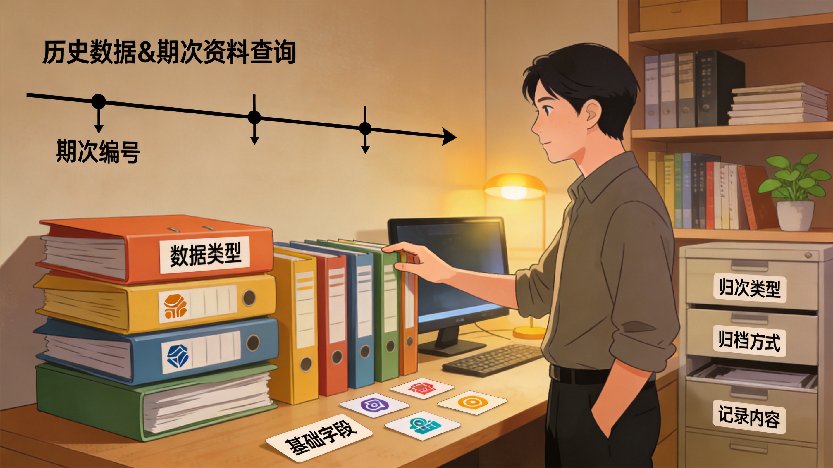 历史数据与期次资料查询区域的结构示意